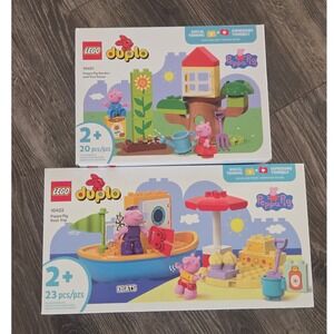 LEGO Duplo Peppa Pig Garden Tree House & Boat Trip Brick Building Bundle 2+ NEW